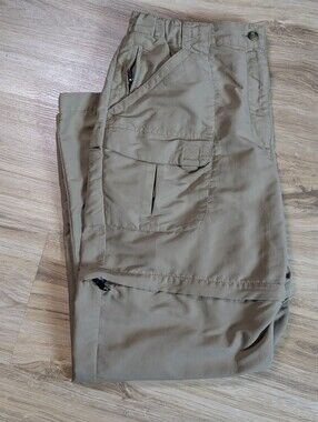LL Bean Convertible Hiking Pants  Beige Cargo Belt Loops Women Medium